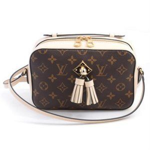 Saintonge Monogram Canvas White Shoulder Bag